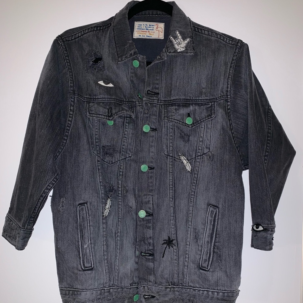 Sandrine Rose Dark Grey Denim Jacket- size XS